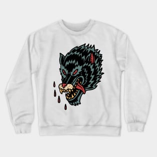 angry wolf Crewneck Sweatshirt